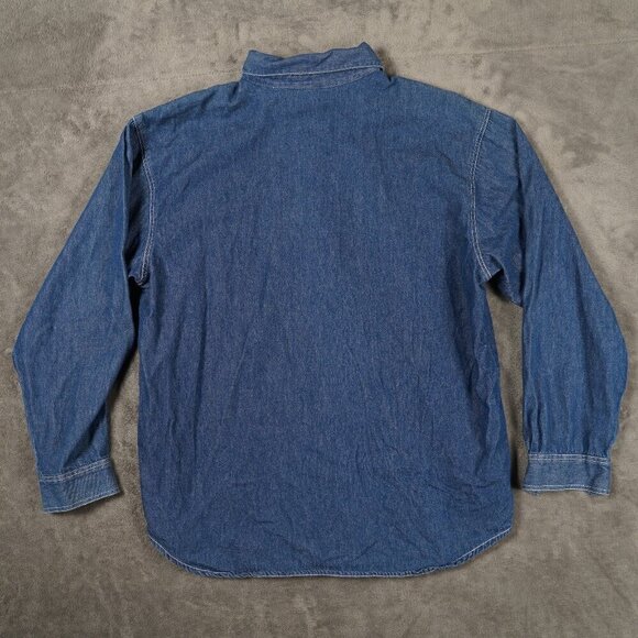 Vintage 90s Capacity Patriotic American Embroidered Patch Denim Shirt M Teacher - Picture 8 of 8